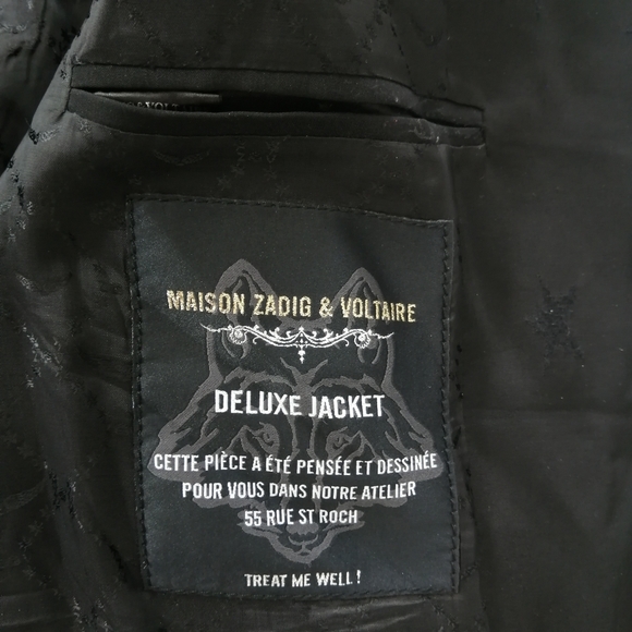 Zadig & Voltaire Victor Star Deluxe Embossed Black Blazer 38 (Medium) - Picture 13 of 17